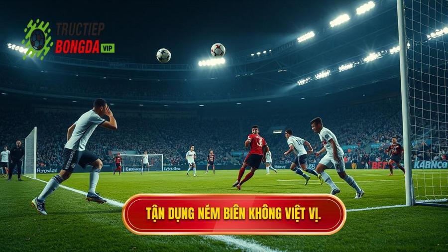 3. Tận dụng ném biên không việt vị.