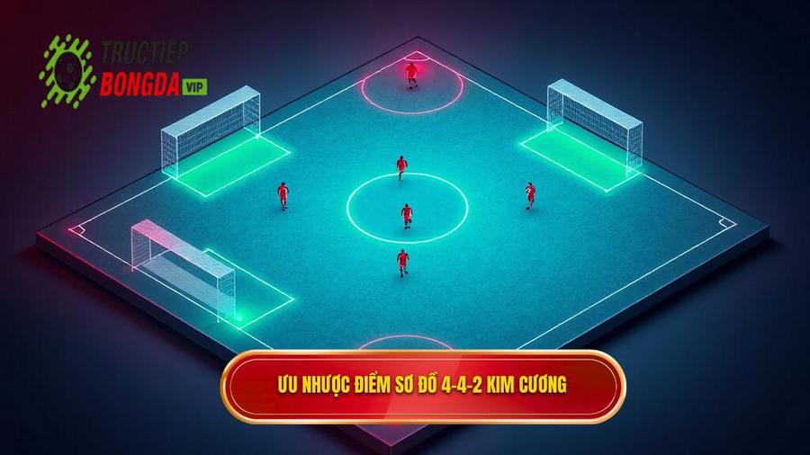Ưu nhược điểm sơ đồ 4-4-2 kim cương